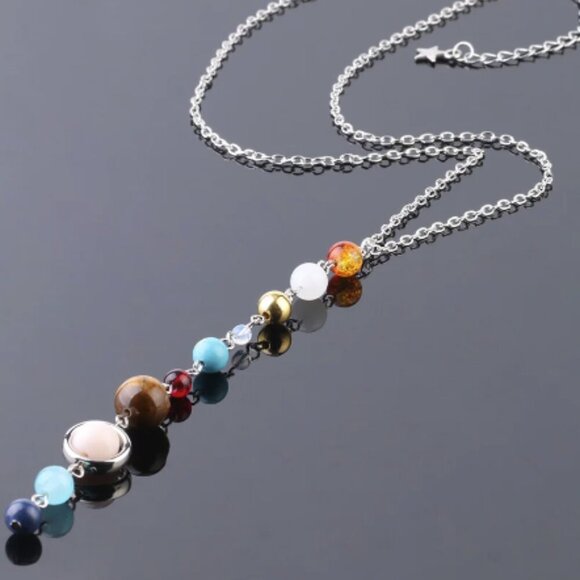 Solar System Aligned Planet/Star Science Necklace - Picture 2 of 9